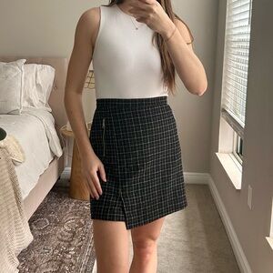 Chic Black Plaid Women's Skirt